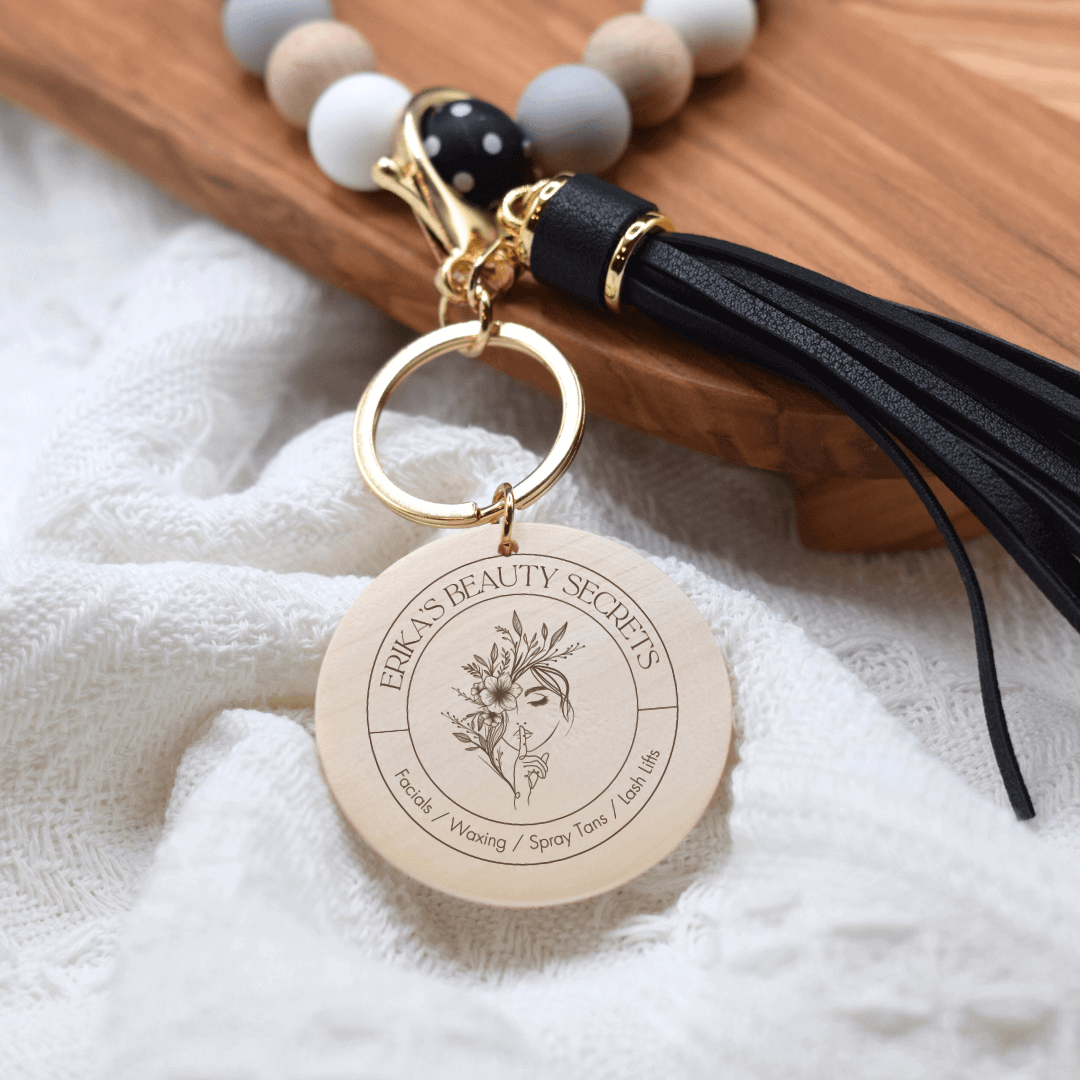 Erika's Beauty Secrets Silicone Wristlet Keychain - Winks Design Studio,LLC