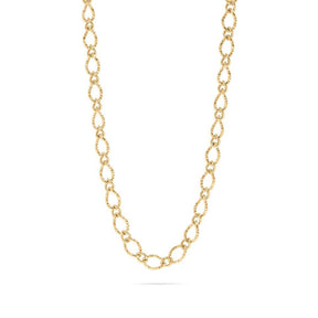 18K Gold Hammered Oval Chain Necklace - Winks Design Studio,LLC