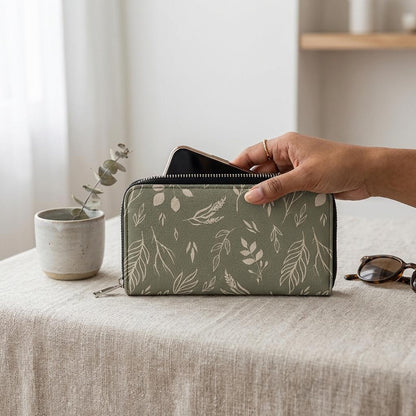 Sage &amp; Stem Leather Wallet - Winks Design Studio,LLC
