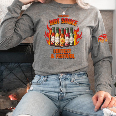 NC Hot Sauce Contest & Festival Hot Sauce Lineup Long Sleeve - Winks Design Studio,LLC