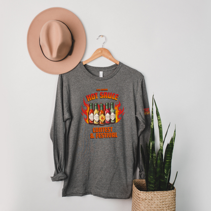 NC Hot Sauce Contest &amp; Festival Hot Sauce Lineup Long Sleeve - Winks Design Studio,LLC