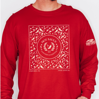 NC Hot Sauce Contest &amp; Festival Pepper Bandana Long Sleeve - Winks Design Studio,LLC