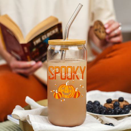 Spooky Season Clear Glass 20oz Can - Winks Design Studio,LLC