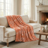 Manta polar de calabaza y flores de 70 "x 54"