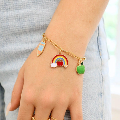 Gold Alloy Blue Charm Colored Pencil Charm - Winks Design Studio,LLC