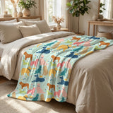 Linda manta de lana suave de raza de perro 70 "x 54"