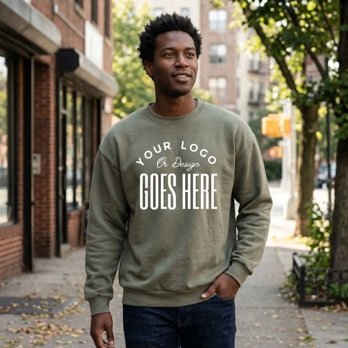 Custom American Apparel Unisex Fleece Crewneck Sweatshirt