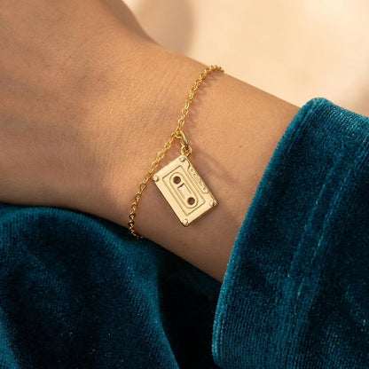 Gold Cassette Tape Charm - Winks Design Studio,LLC
