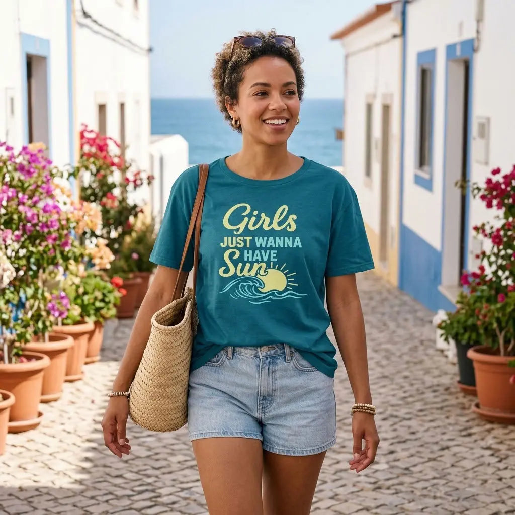 Girls Just Wanna Have Sun T-shirt Winks Design Studio,LLC
