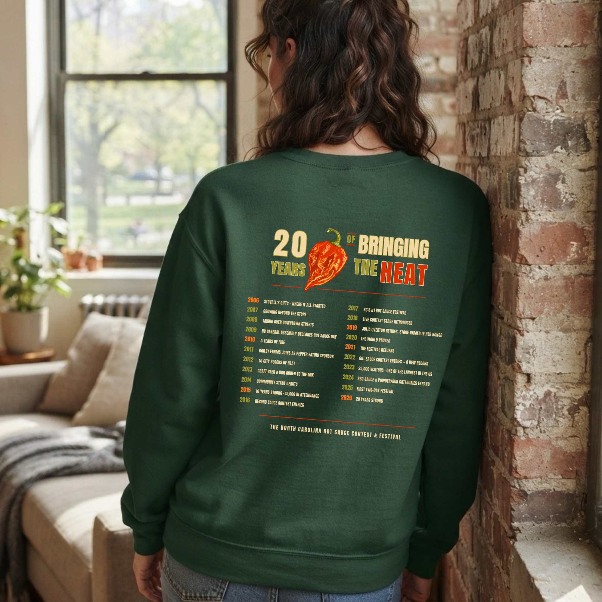 NC Hot Sauce Festival History Crewneck