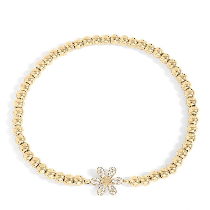 18K Gold PVD Beaded Stretch Bracelet - Winks Design Studio,LLC