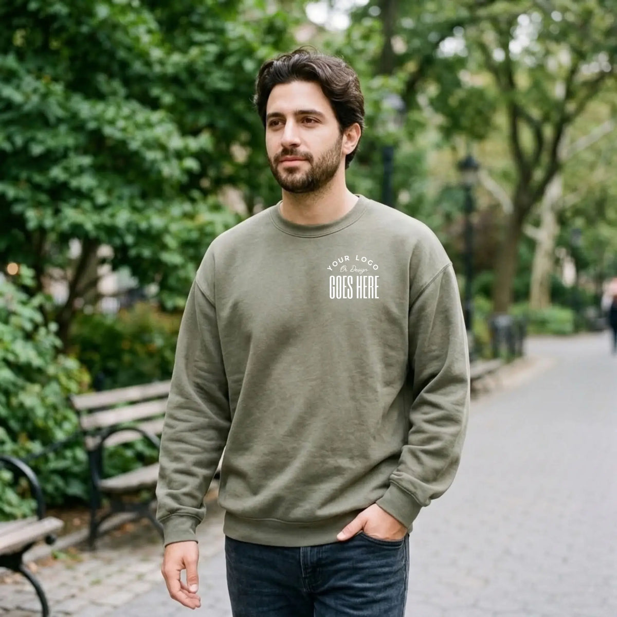 Custom American Apparel Unisex Fleece Crewneck Sweatshirt