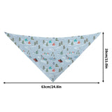 Christmas Village Dog Bandana with charming village design and dimensions 63cm x 28cm, perfect for festive dog styling.