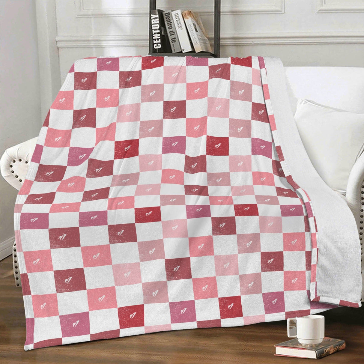 Checkerboard Heart Blanket - Winks Design Studio,LLC