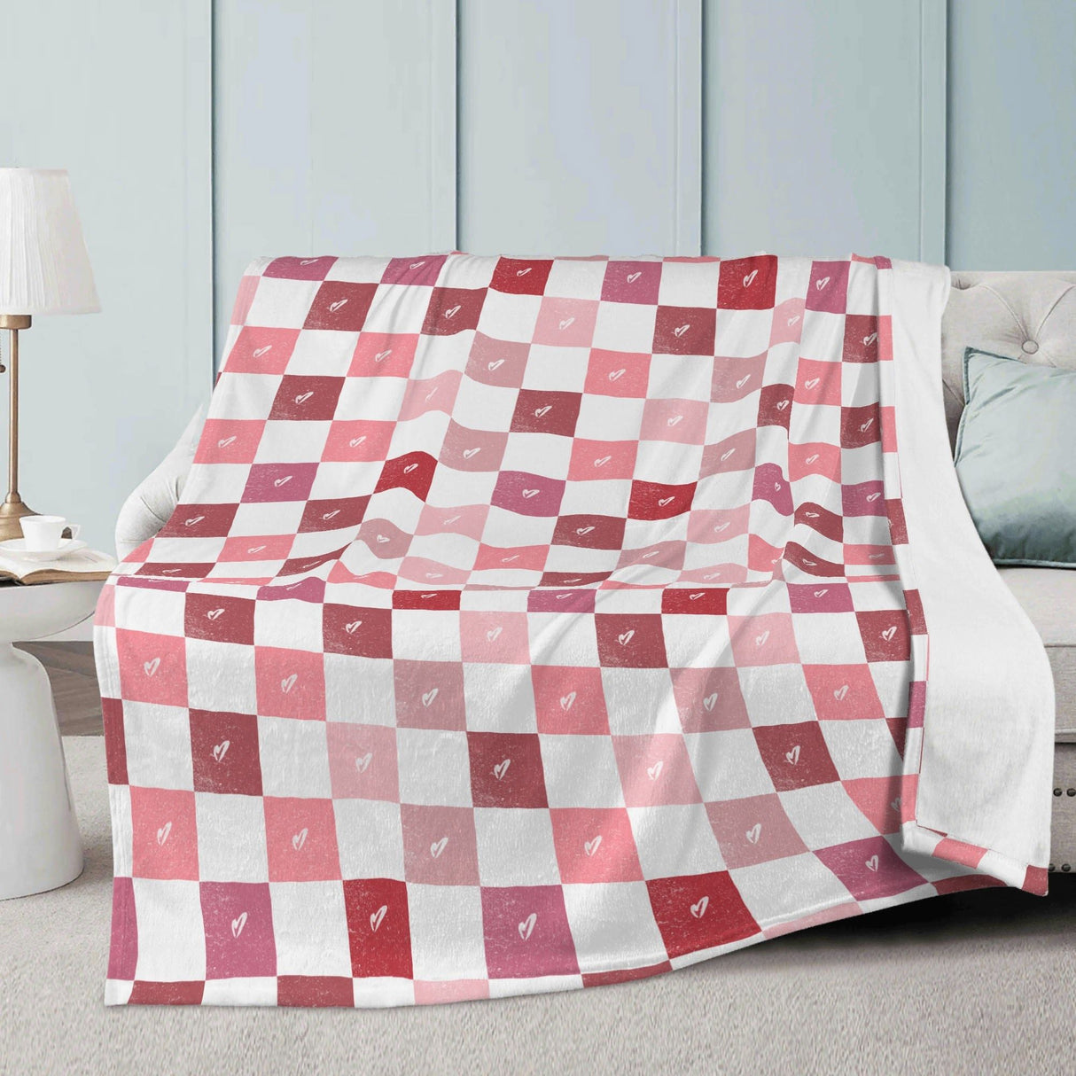 Checkerboard Heart Blanket - Winks Design Studio,LLC