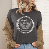 Angel Wings Bookstore Circular Short Sleeve T-Shirt T-shirt Color: Gray $21.95 Winks Design Studio,LLC