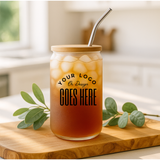 Logotipo personalizado 16 oz. Vidrio escarchado