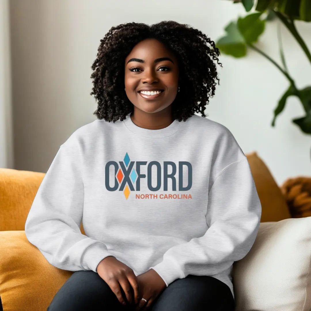 Winks Design Studio City of Oxford crewneck hoodie in charcoal gray, featuring a soft fabric and classic fit.