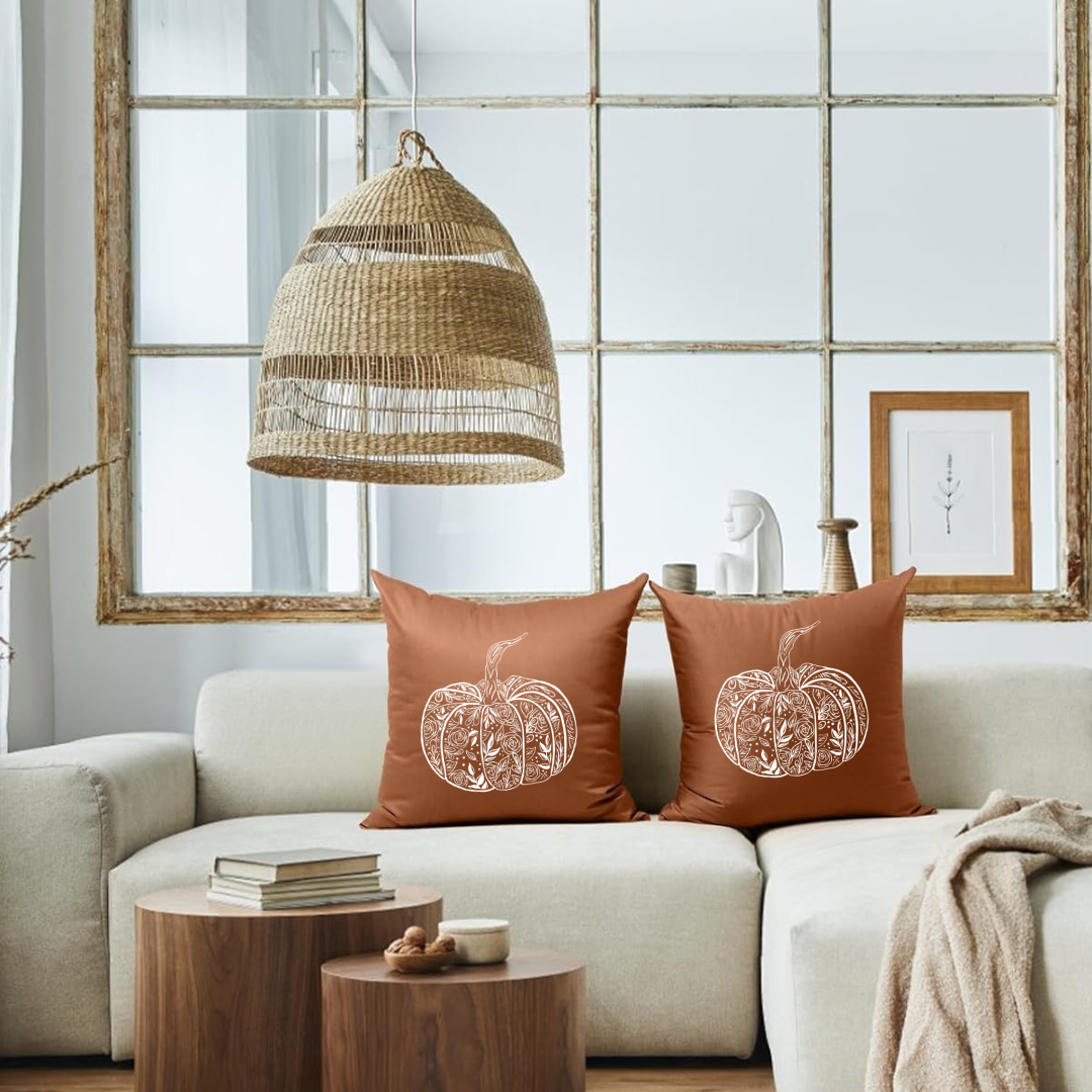 Flower Pumpkin Pillow - Winks Design Studio,LLC