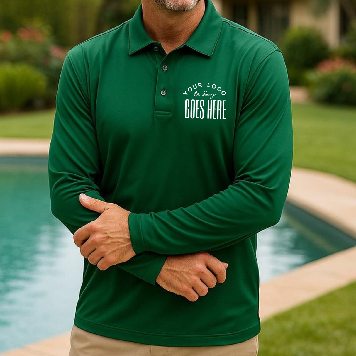 Custom Team 365 Men's Performance Long Sleeve Polo