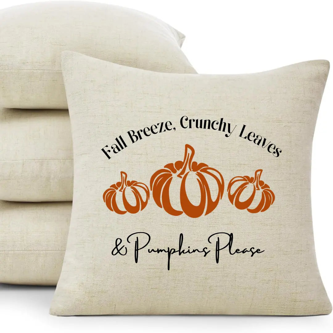Winks Design Studio LLC Fall Breeze Crunchy Leaves Pillow with realistic autumn leaf design and warm fall colors.