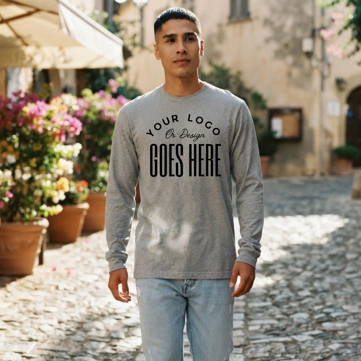 Custom Bella Canvas long sleeve T-shirt by Winks Design Studio, LLC, showcasing a soft fabric and fitted design.