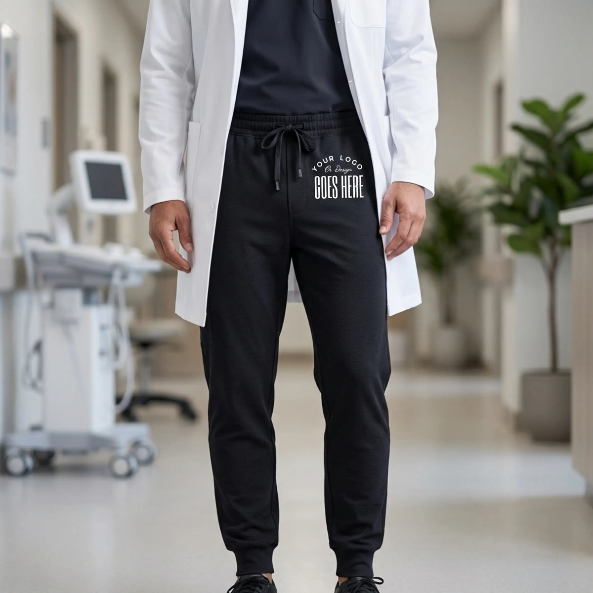 Custom Jaanuu Osmo 8-Pocket Medical Scrub Joggers, unisex healthcare uniform with multiple utility pockets, by Winks Design Studio.