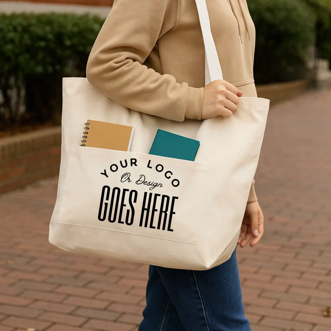 Custom canvas tote bag by Winks Design Studio, LLC featuring a spacious design and sturdy handles for everyday use.