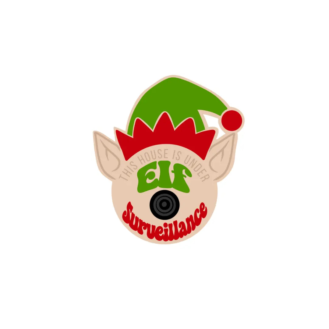 DIY Elf Surveillance Ornament Kit from Winks Design Studio, LLC, featuring unpainted elf figure and craft supplies for holiday decorating.