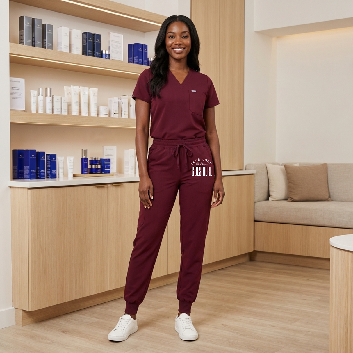 Custom Women's Medical Scrub Joggers | Jaanuu Silex Knit-Waist - Winks Design Studio,LLC
