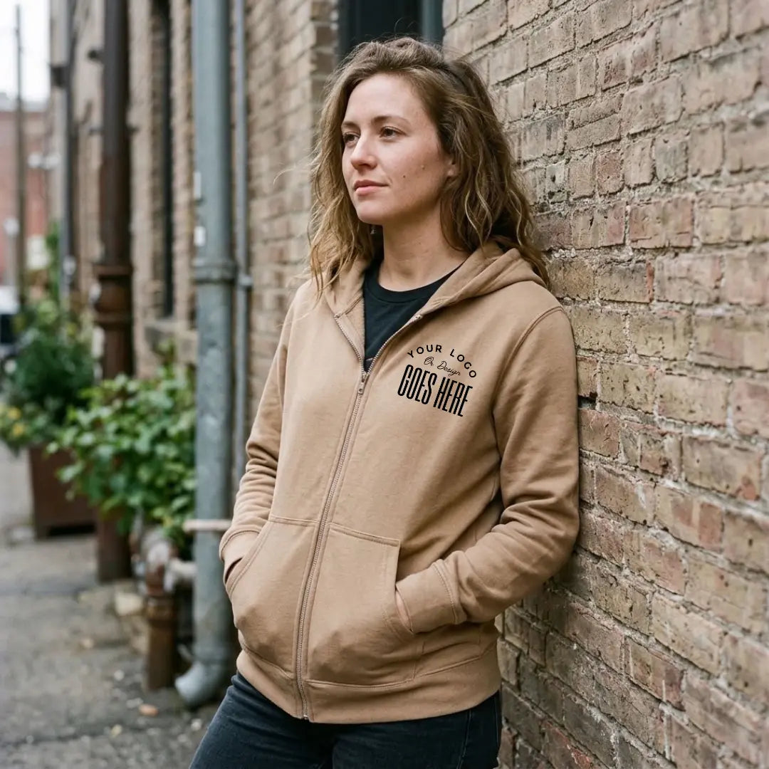 Custom Full-Zip Hoodie | Midweight Zip-Up Hooded Sweatshirt Winks Design Studio,LLC