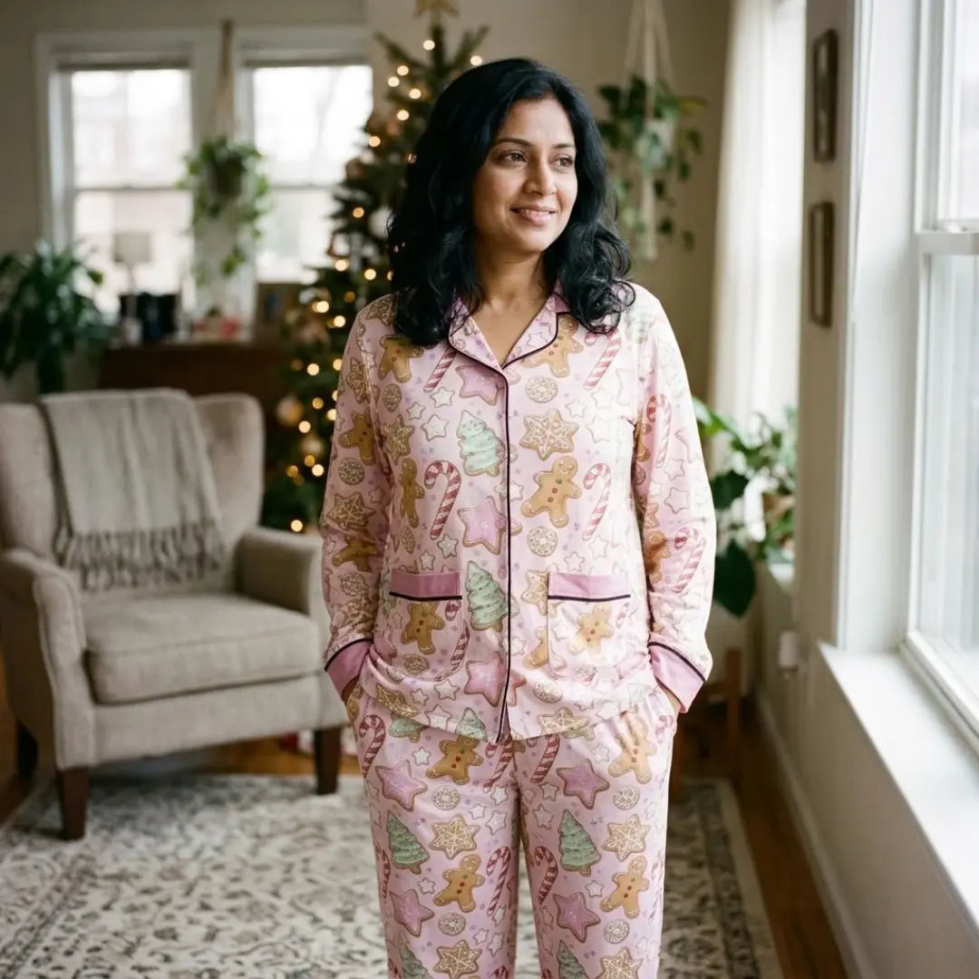 Christmas Cookie Long Sleeve Pajama Set Winks Design Studio,LLC