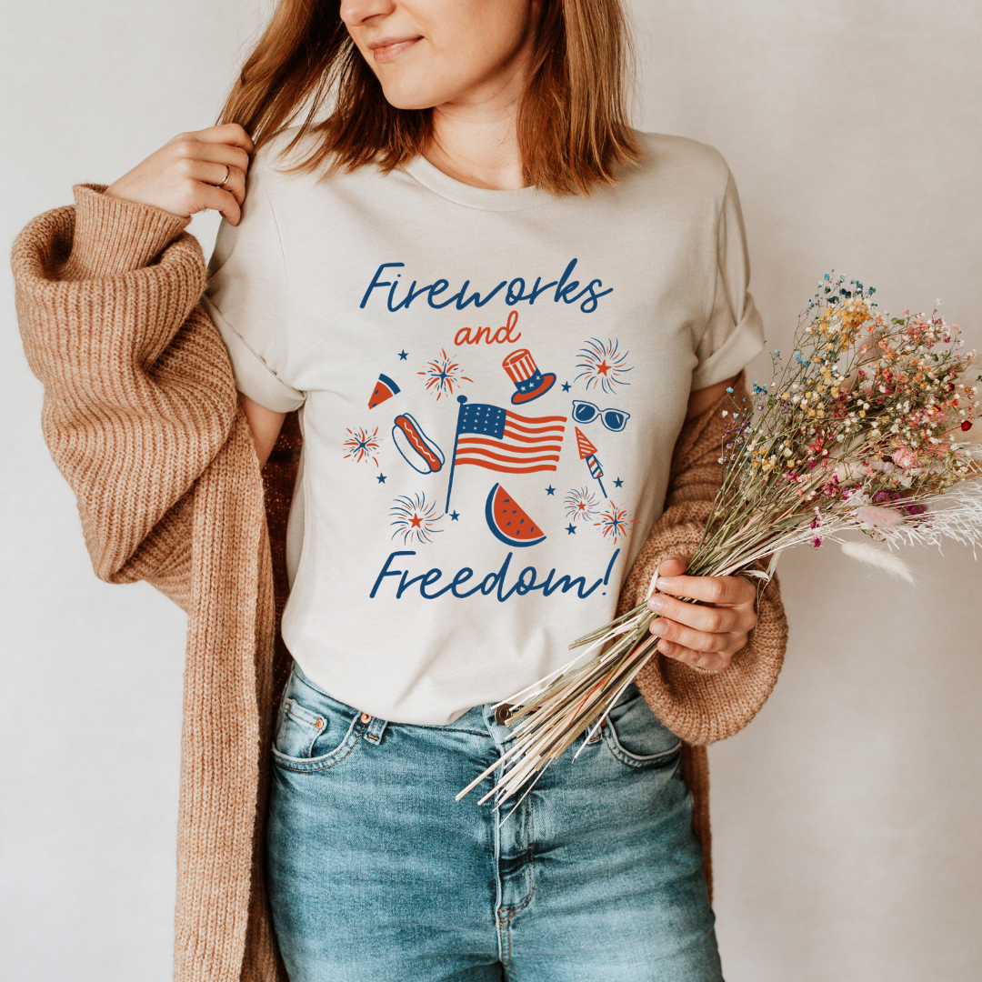 Fireworks and Freedom T-Shirt - Winks Design Studio,LLC