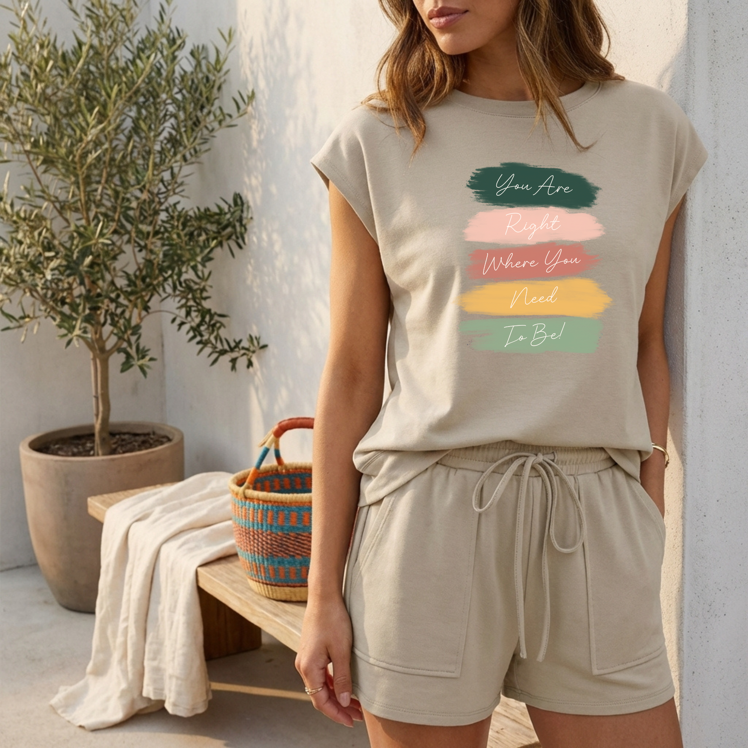 You Are Right Where You Need To Be Short Set - Winks Design Studio,LLC