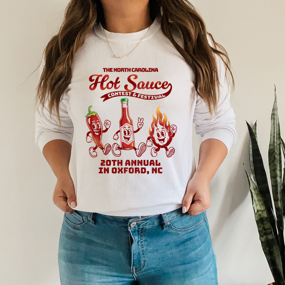 NC Hot Sauce Festival Retro Character Long Sleeve