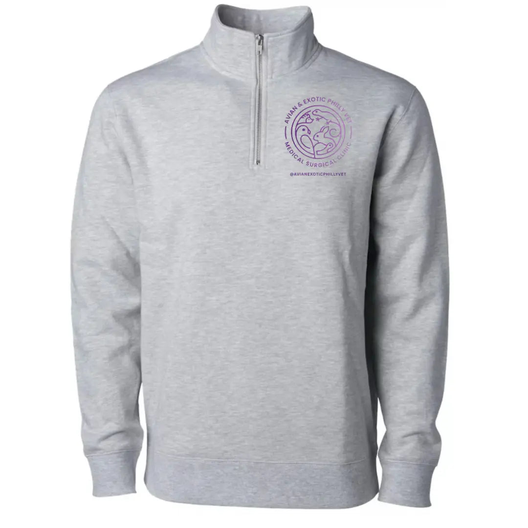 Winks Design Studio exotic quarter-zip pullover hoodie featuring intricate bird-themed designs and comfortable fit.