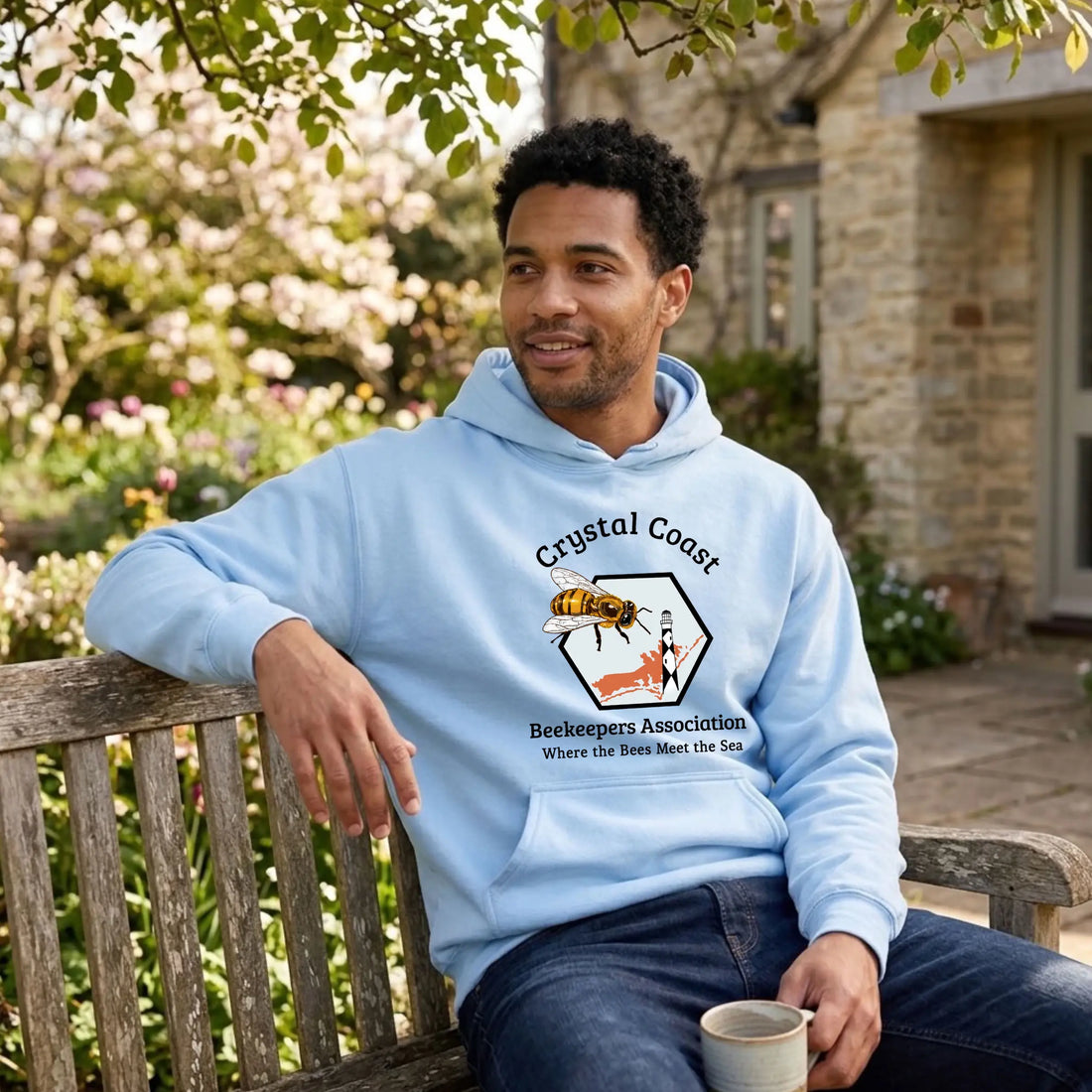 Crystal Coast Beekeepers Front Pouch Hoodie - Winks Design Studio,LLC