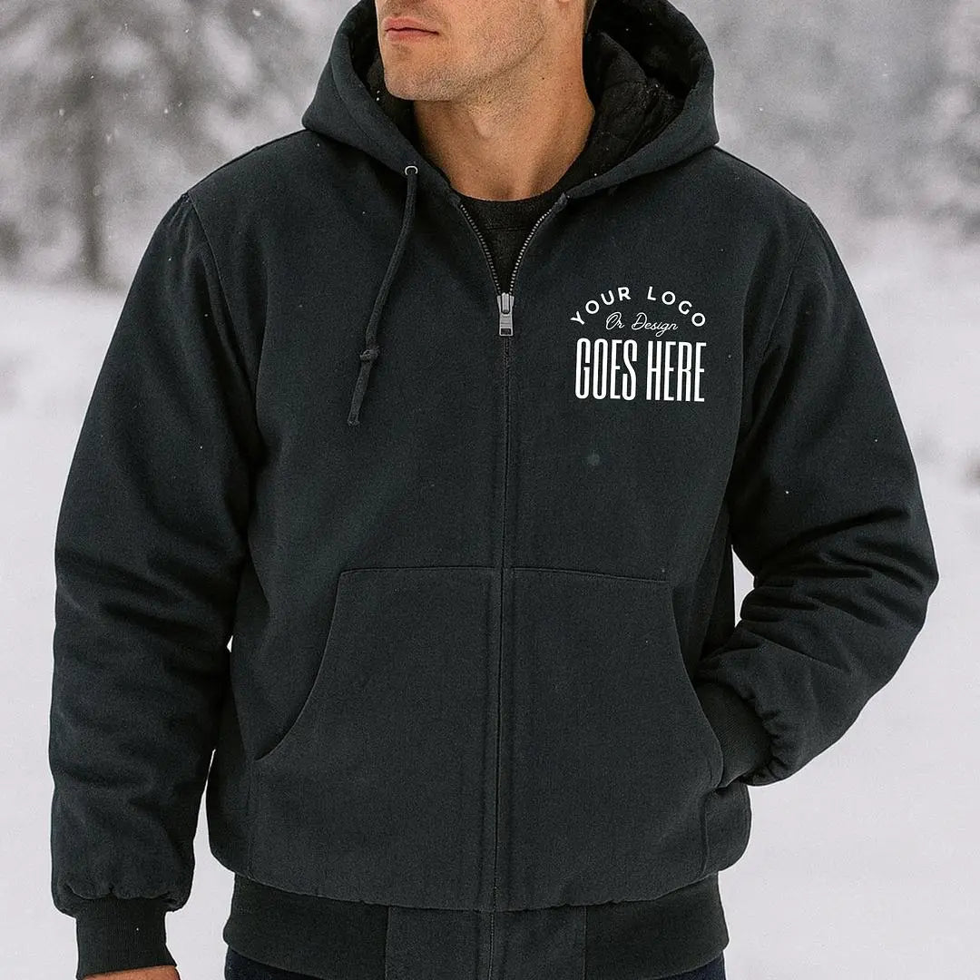 Custom CornerStone Duck Cloth Hooded Work Jacket by Winks Design Studio, LLC, shown with durable fabric and functional hood.