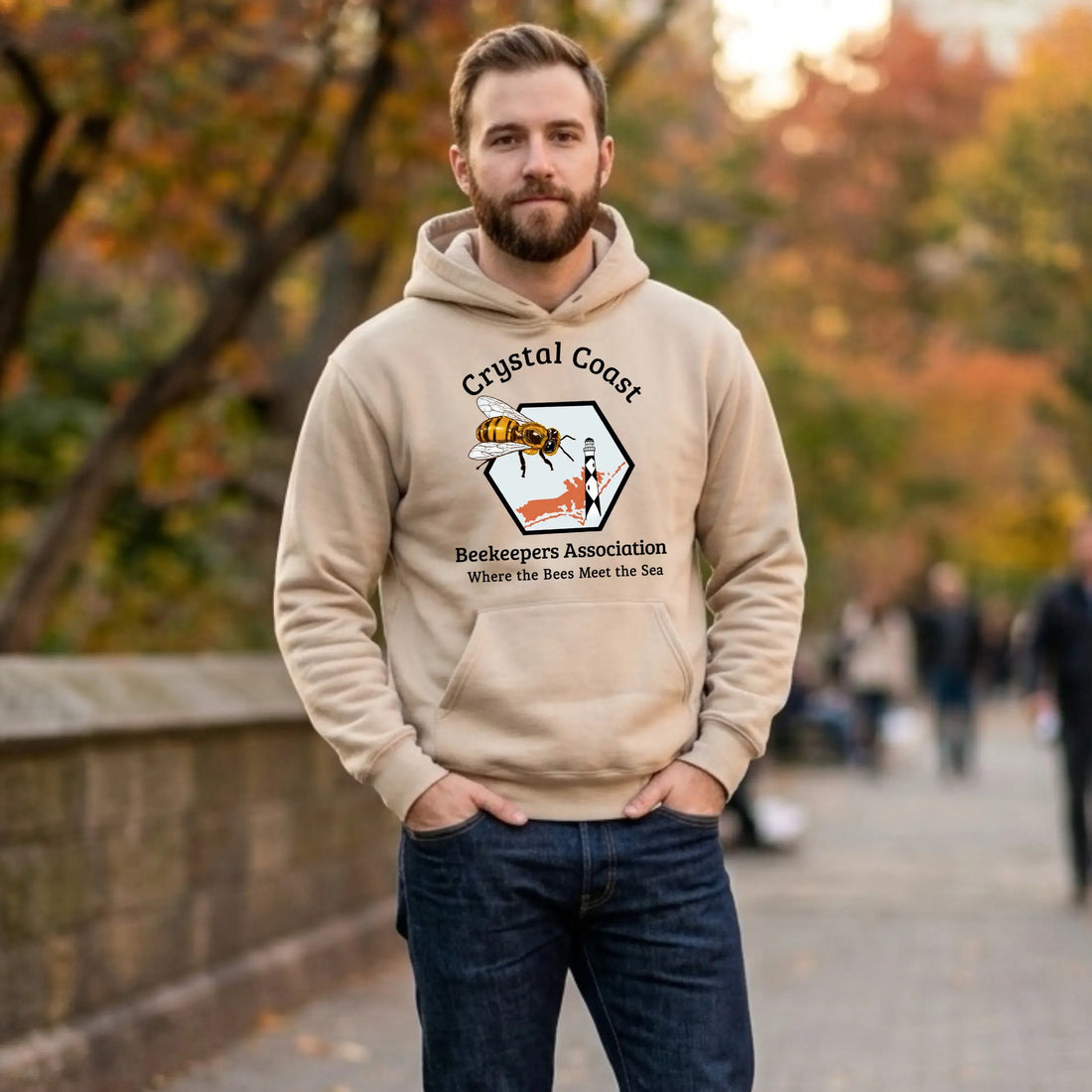 Crystal Coast Beekeepers Front Pouch Hoodie - Winks Design Studio,LLC