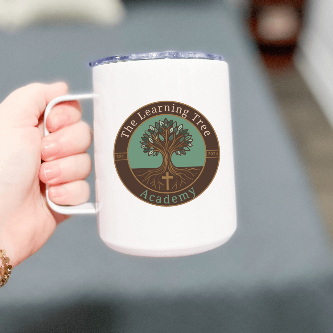 Taza de café de viaje personalizada de 13 oz con tapa