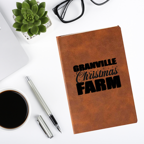 Granville Christmas Farm Leather Journal - Winks Design Studio,LLC