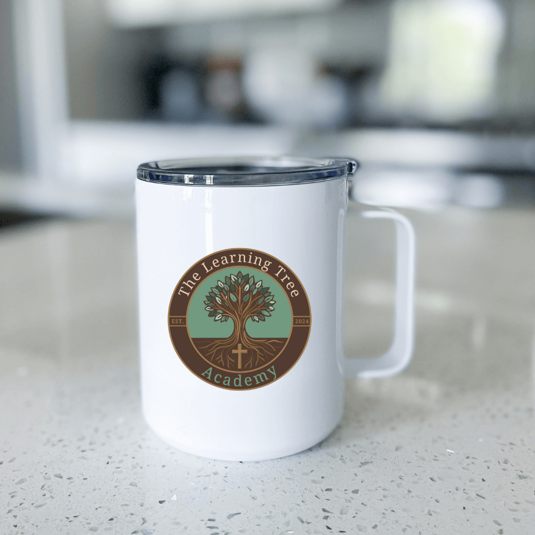 Taza de café de viaje personalizada de 13 oz con tapa