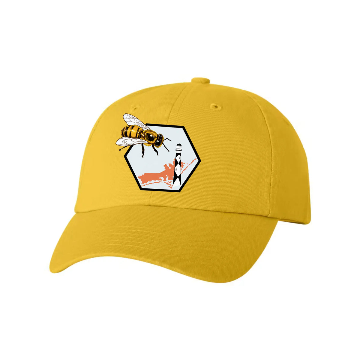 Winks Design Studio Crystal Coast Beekeepers Twill Hat in beige with structured brim and adjustable strap for outdoor gardening or beekeeping.