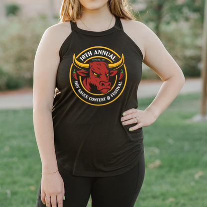 NC Hot Sauce Contest &amp; Festival Spicy Ox Halter Tank - Winks Design Studio,LLC