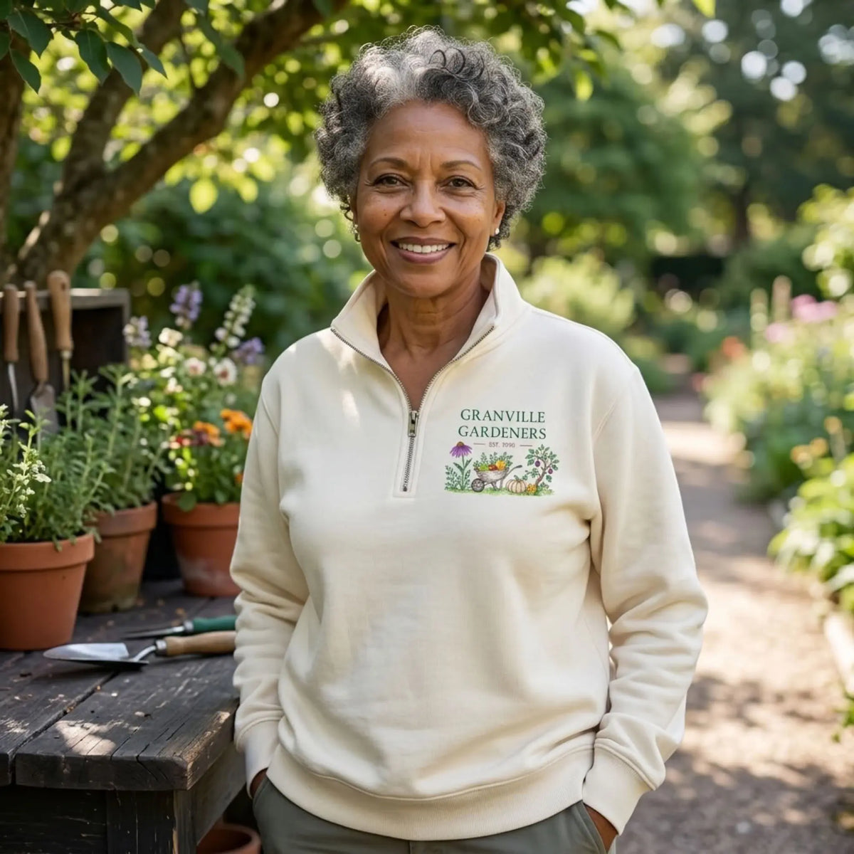 Granville Gardeners Quarter-Zip Pullover Winks Design Studio,LLC