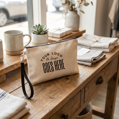 Custom Cosmetic Bag With Wrist Strap - Winks Design Studio,LLC