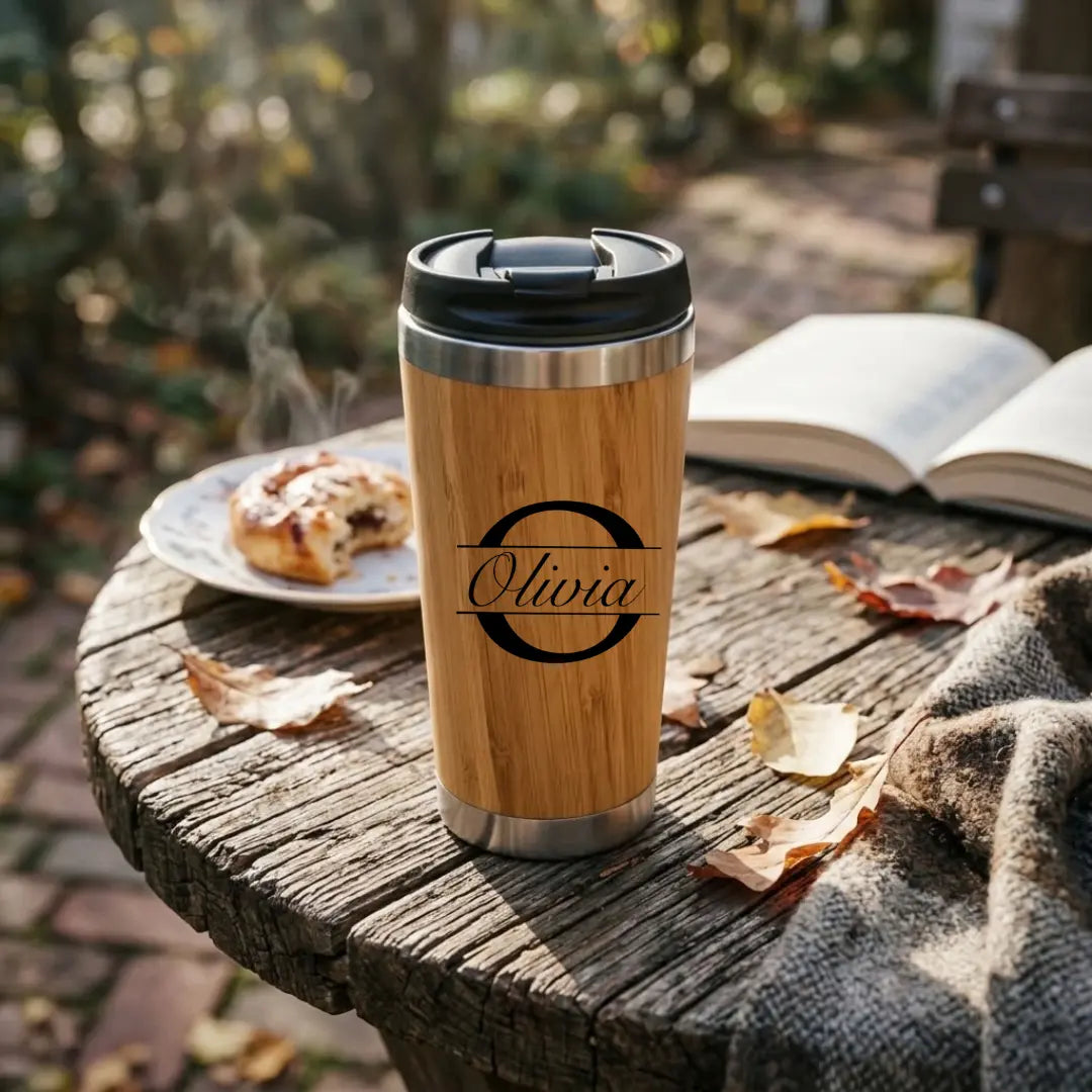 Bamboo Stainless Steel Tumbler Winks Design Studio,LLC