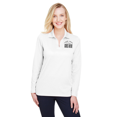 Custom Women's Long Sleeve Performance Polo | Devon & Jones CrownLux