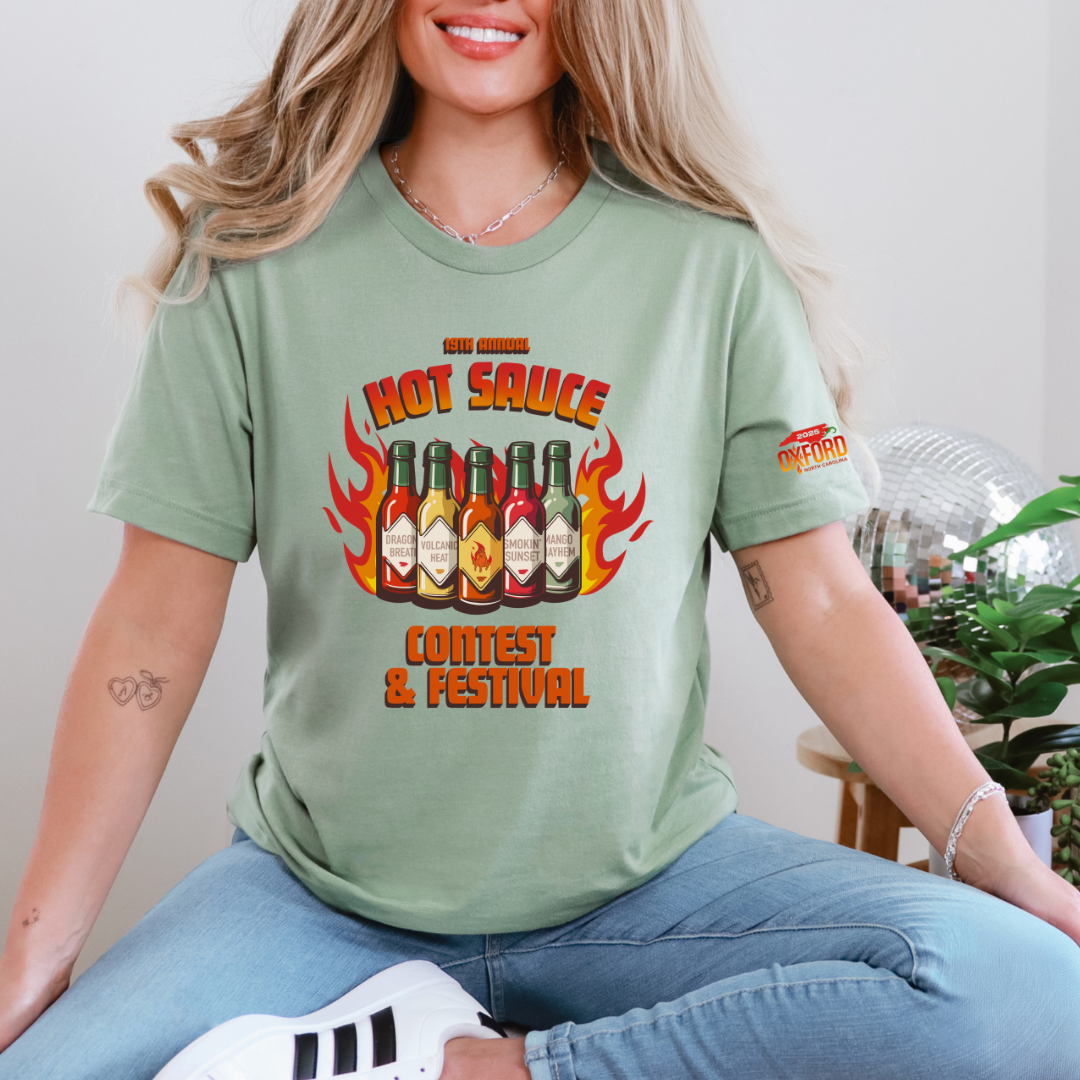 NC Hot Sauce Contest &amp; Festival Hot Sauce Lineup T-Shirt - Winks Design Studio,LLC