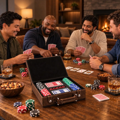 Custom Leatherette 100 Chip Poker Set Winks Design Studio,LLC